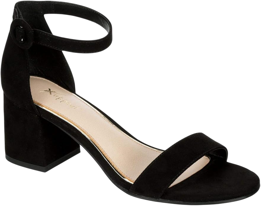 Open Toe Low Block Heel Dress Sandals with Ankle Strap by Xappeal