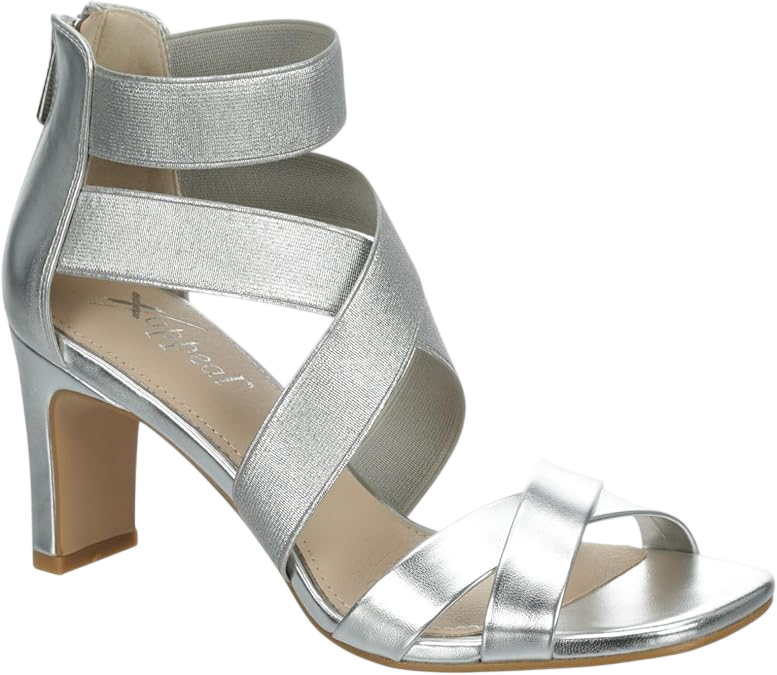 Xappeal Zip-Up Elastic Ankle Strap Heel Open Toe Dress Sandal